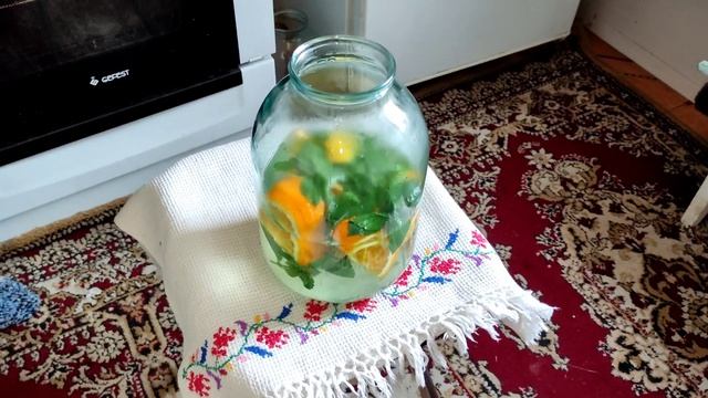 "Мохито" с апельсином, лимоном и мятой на зиму #мохито #рецепты