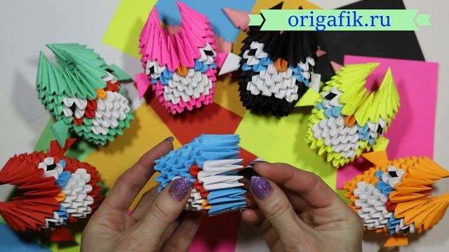 Модульное оригами Совята: самый простой способ!