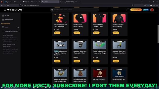 How To Get Dignified Crown of Diamonds in Redeem UGC Limited Codes (ROBLOX FREE LIMITED UGC ITEMS) смотреть онлайн