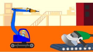 Мультики с Киндер сюрпризами. Гидромолот открывает киндеры. Строительные инструменты