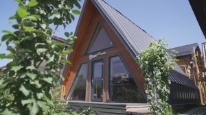 Баня в стиле A-FRAME. Дровяная печь "Арабская Ночь"