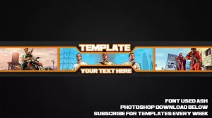 GTA Channel Art Template 29 - Free Photoshop Downlad