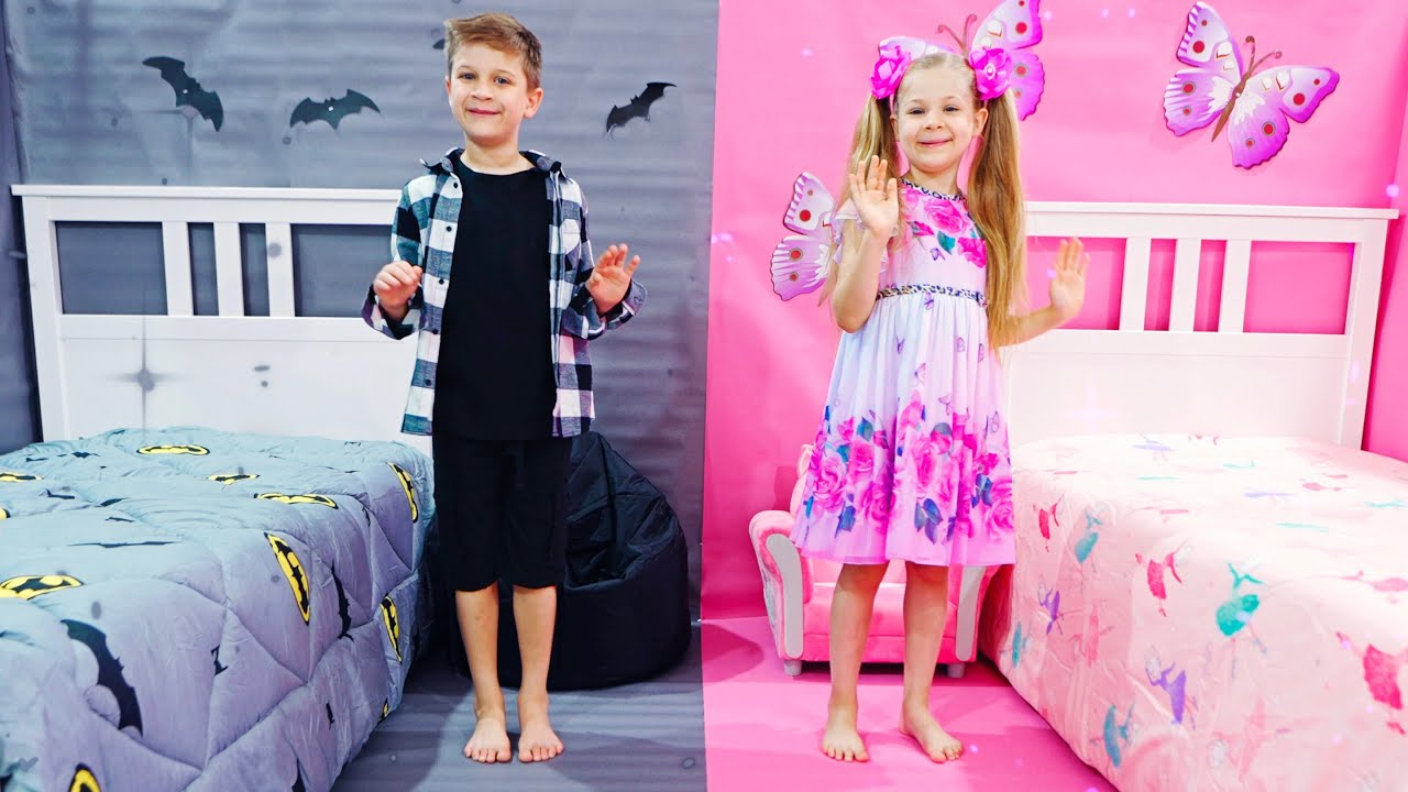 Розовый VS Черный. ЧЕЛЛЕНДЖ от Дианы и Ромы [Видео для детей] смотреть онлайн