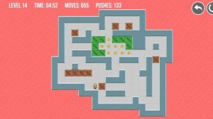 Sokoban level 14 classic puzzle game #14 Sokoban original and extra