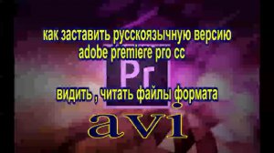 Adobe Premiere Pro не видит avi.