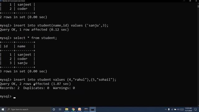 #6 Python Mysql Insert into Tables