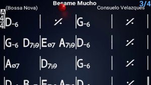 Besame Mucho bass line in Dm - backing track for piano / guitar practice (110bpm)