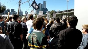 Atheists chant at Muslim protesters