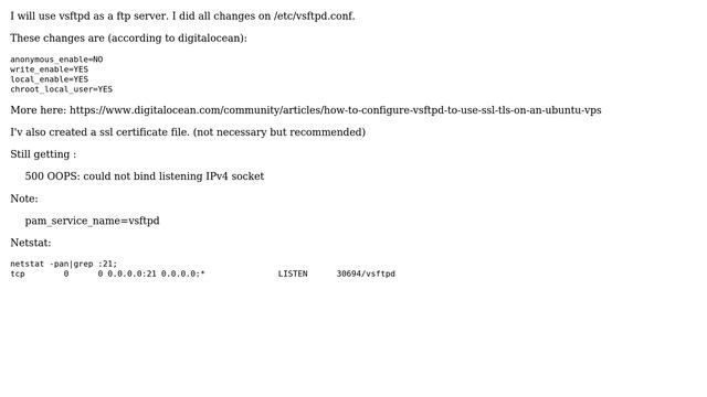 vsftpd: 500 OOPS: could not bind listening IPv4 socket (2 Solutions!!) смотреть онлайн
