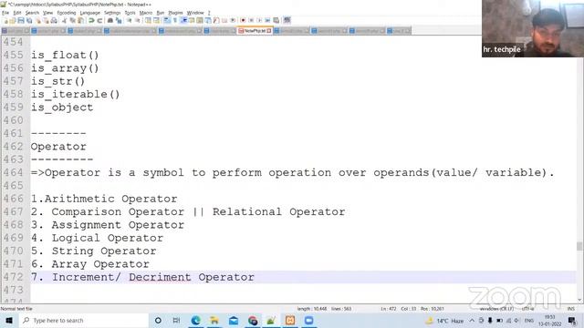 Operator in PHP Part 1, Arithmetic ,Comparison Operator in PHP, Validation function in PHP, Day 6