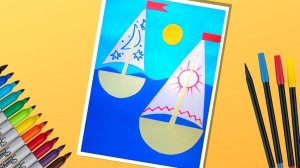 Простая морская аппликация для детей #аппликация #поделки #рисование