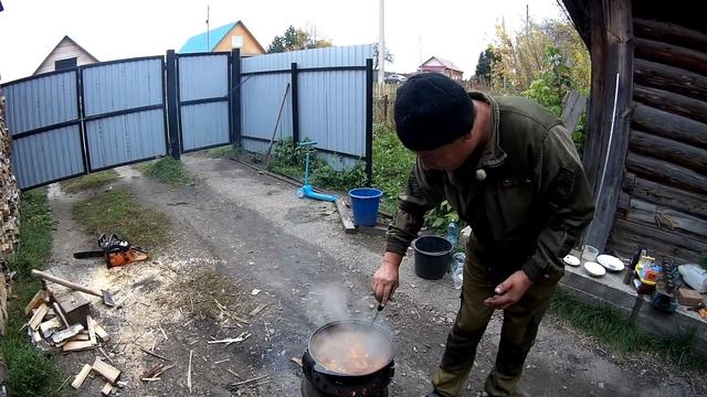 Готовим плов в Сибири.Плов из риса Дев-Зира.Отмечаем последнюю борозду и покупку мотоблока.