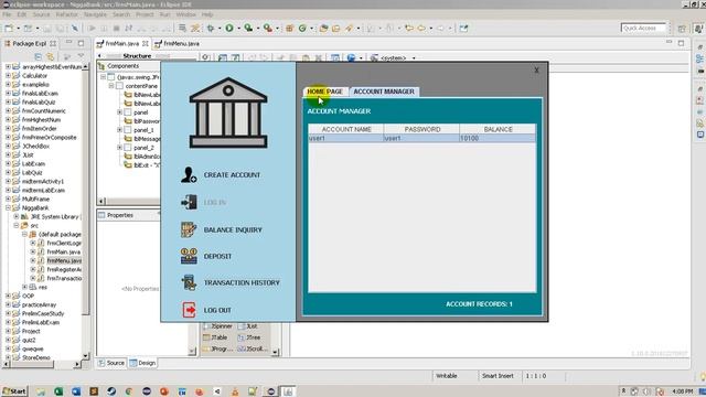 JAVA GUI - SIMPLE BANK SYSTEM WITH ICONS смотреть онлайн