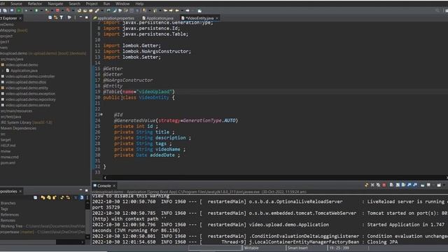 Video File uploading using spring boot. Creating entity Back end api. смотреть онлайн
