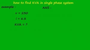 how to calculate kva in single phase system