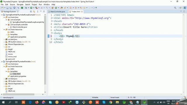 Thymeleaf Tutorial in Hindi | Thymeleaf Simple Loop Example Part-1 | #3