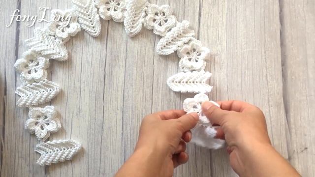 flower and leaf collar, crochet necklace pattern смотреть онлайн