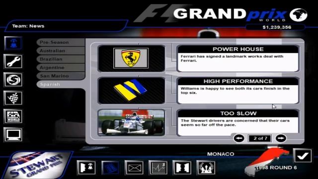 Grand Prix World: Stewart Career Mode - Part 5 - Ferrari Engine Signings смотреть онлайн