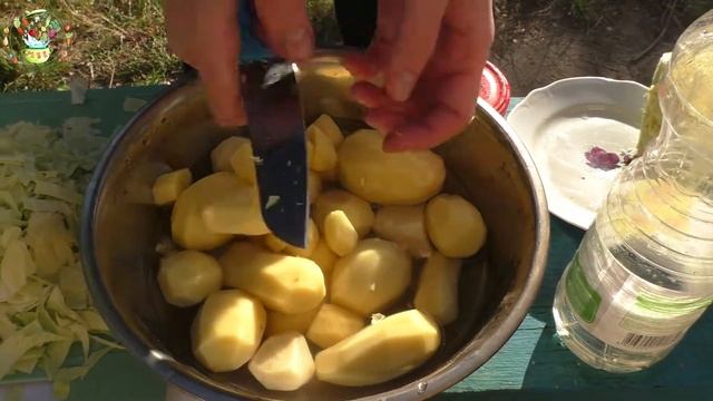 Дачная кухня. Осеннее дачное рагу с опятами в казане