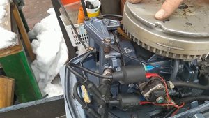Johnson Evenrud 5-6 hp. Установка электронного зажигания, взамен контактного зажигания.