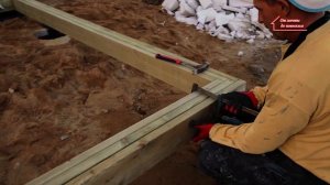 Газобетон Итонг на УШП. Обвязка винтовых свай террасы деревом. Самый правильный способ. #15