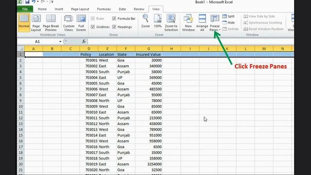 How to Freeze Rows in Excel