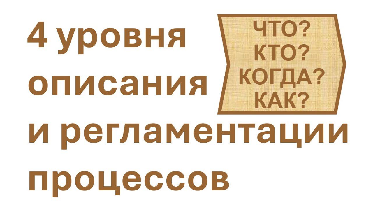 Что? Кто? Когда? Как? — 4 уровня описания и регламентации процессов