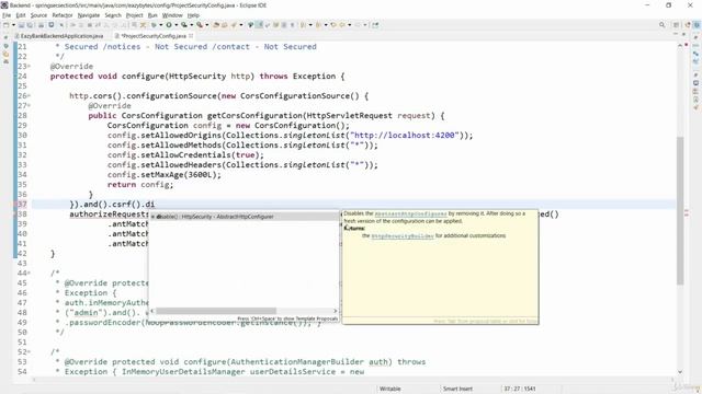 8 Resolving CSRF error by disabling it in Spring Security смотреть онлайн