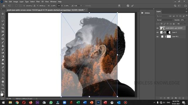 Double Exposure Effect in Photoshop in Tamil смотреть онлайн