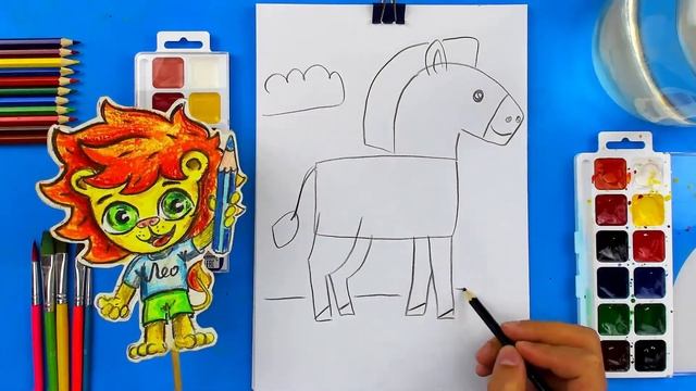 Как нарисовать ЗЕБРУ - урок рисования для детей смотреть онлайн