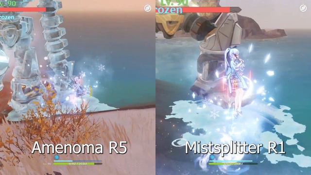 Ayaka Amenoma R5 vs Mistsplitter R1 - Comparison Build/Damage Test - 2.6 Genshin Impact смотреть онлайн