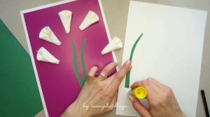 Аппликация из ВАТНЫХ ДИСКОВ и цветной бумаги | Мастер-класс