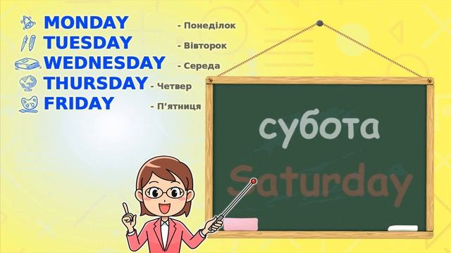 Вивчаємо "Дні тижня" англійською мовою \ English for kids "The Days of the week".
