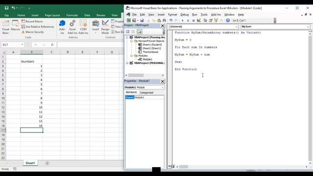 Array as Parameter in Function Excel VBA смотреть онлайн
