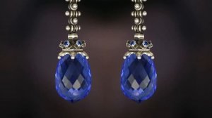 Earrings with Blue Quartz and Sapphire