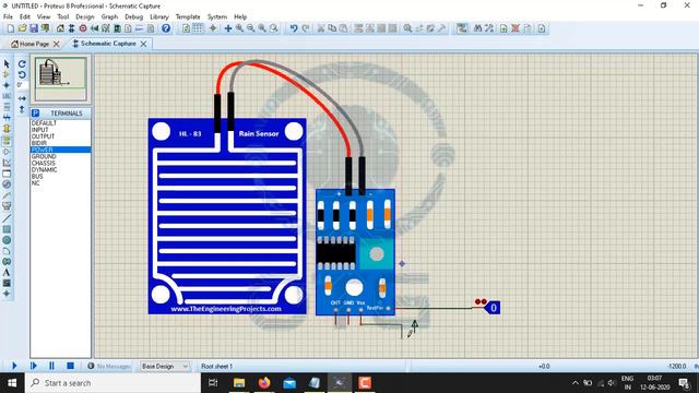 Rain Sensor Circuit Simulation in Proteus смотреть онлайн