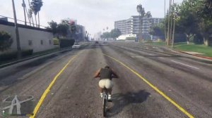пробуем сделать трюк на bmx скольжение на на заднем колесе в GTA 5