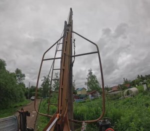 Установка опоры ЛЭП БКМ 317 ГАЗ 66