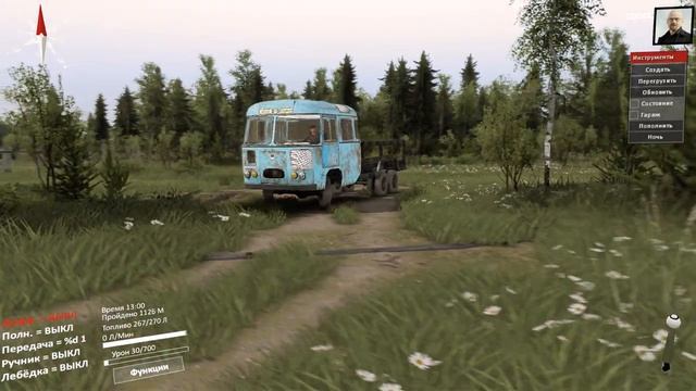 SpinTires 4 сезон 2 испытание Экзамен на права 3 ПАРКОВКА ПАЗ 672