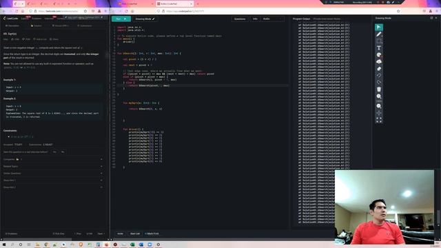 LeetCode #69. Sqrt(x) (Easy) смотреть онлайн