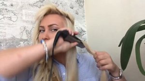 Быстрая укладка на длинные волосы с помощью утюжка