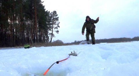 Дёргаю за верёвочку и рыба ловится