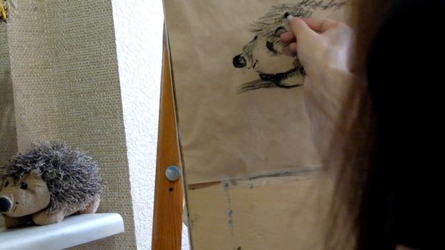 Рисунок мягкой игрушки (ежика ) пастелью. смотреть онлайн