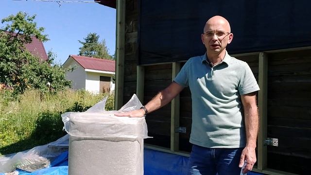 Утепление снаружи брусового дома эковатой. Влажное напыление. смотреть онлайн