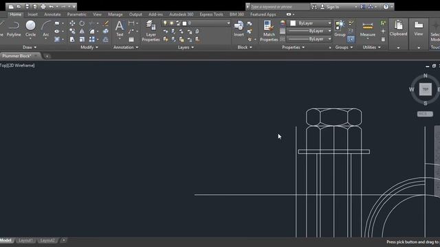 Plummer Block (Auto CAD Drawing) смотреть онлайн