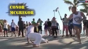 Conor McGregor, Thiago "Marreta" Santos & Elizeu Zaleski doing the Most Powerful Kick in Capoeira