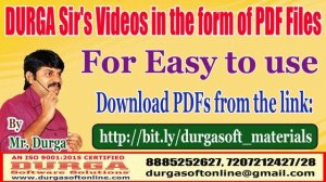 DURGA Sir's Videos in the form of PDF Files