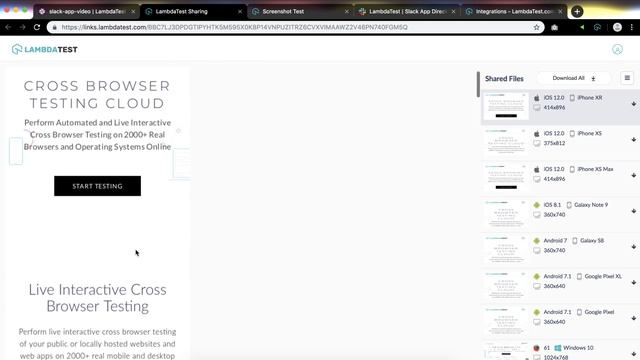 LambdaTest Slack Integration | Take Full-Page, Multi-Browser Screenshots |  LambdaTest Slack App