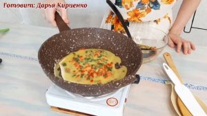 Японский омлет с перцем и зелёным луком - Тамагояки