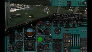 Самолет ту154  Сложный заход в горах Австрии